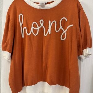 Orange and White 'Horns' Sweater